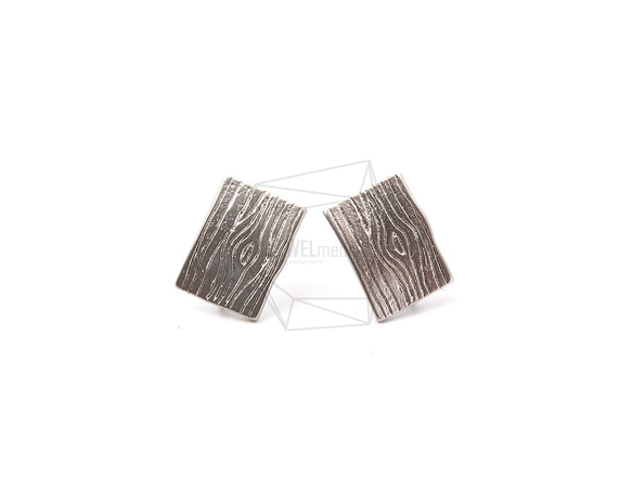 ERG-1123-MR [2件]木條紋耳環，木條紋柱狀耳環 第1張的照片