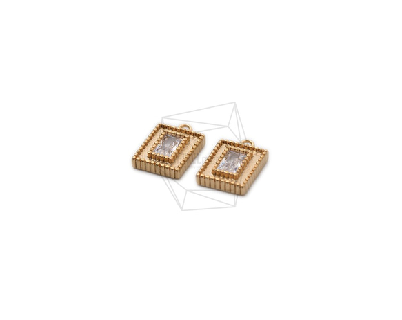 PDT-2122-MG【2個入り】キュービックスクエアペンダント,Cubic Square Pendant 2枚目の画像