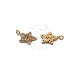 PDT-2125-G【2個入り】スターペンダントペンダント,Star Pendant/10mm X 13mm 3枚目の画像