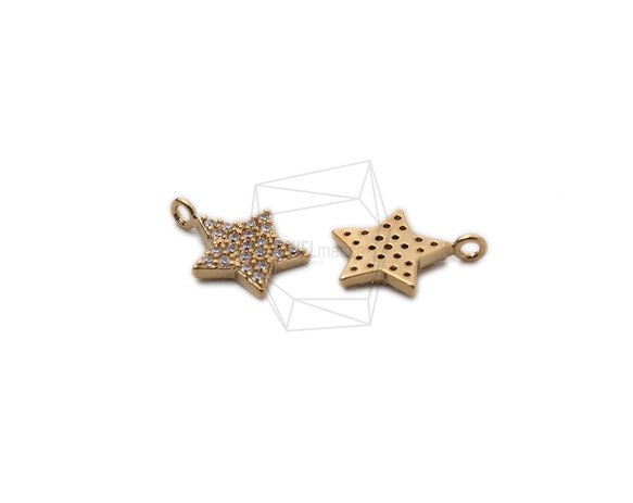 PDT-2125-G【2個入り】スターペンダントペンダント,Star Pendant/10mm X 13mm 3枚目の画像