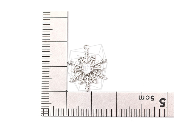 PDT-2163-MR【2個入り】スノーフレークペンダント,Snowflake Pendant/ 16mm x 19mm 3枚目の画像