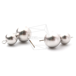 ERG-1136-MR【2個入り】ダブルボールピアス  ,Double ball Post Earring 3枚目の画像