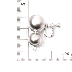 ERG-1137-MR【2個入り】ダブルボールイヤリング/ネジバネ,Double ball Non Pierced 5枚目の画像