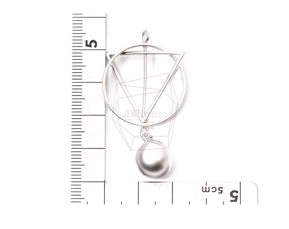 ERG-1138-MR【2個入り】スクエアトライアングルボールチャーム,Square Triangle ball 5枚目の画像
