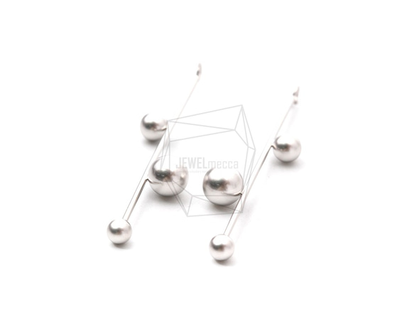 ERG-1142-MR【2個入り】スティックバーボールチャーム,Stick Bar ball Earring Charm 2枚目の画像