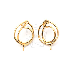 ERG-1147-MG【2個入り】ダブルラウンドピアス,Double Round Post Earrings 1枚目の画像