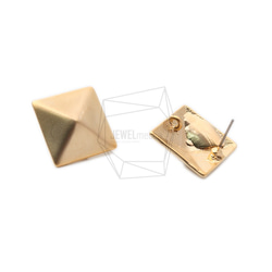 ERG-1148-MG【2個入り】スクエアピラミッドピアス,Square Pyramid Post Earrings 2枚目の画像