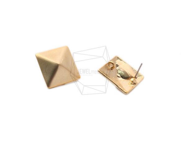 ERG-1148-MG【2個入り】スクエアピラミッドピアス,Square Pyramid Post Earrings 2枚目の画像