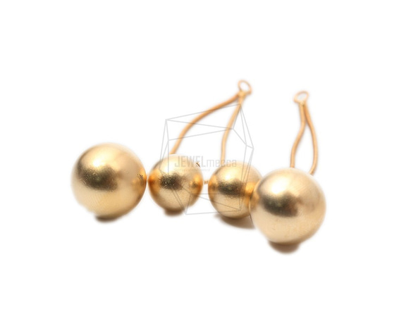 ERG-1150-MG【2個入り】ダブルボールピアスチャーム,Double Ball Earring Charm 2枚目の画像