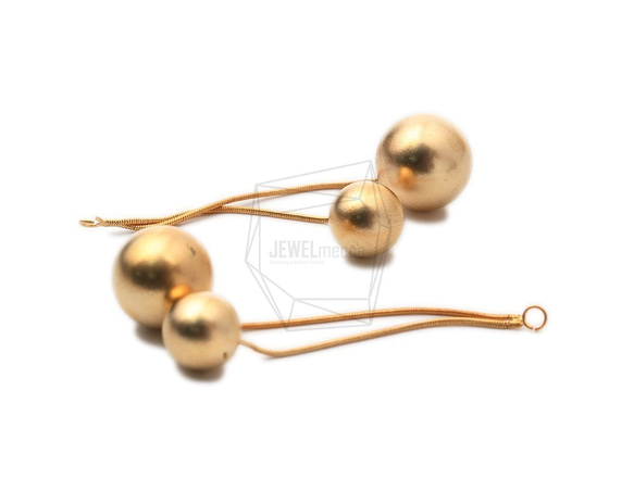 ERG-1150-MG【2個入り】ダブルボールピアスチャーム,Double Ball Earring Charm 3枚目の画像