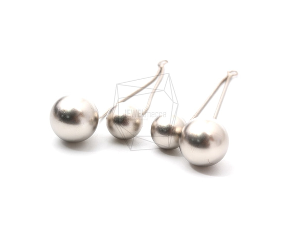 ERG-1150-MR【2個入り】ダブルボールピアスチャーム,Double Ball Earring Charm 2枚目の画像