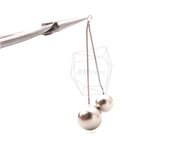 ERG-1150-MR【2個入り】ダブルボールピアスチャーム,Double Ball Earring Charm 4枚目の画像