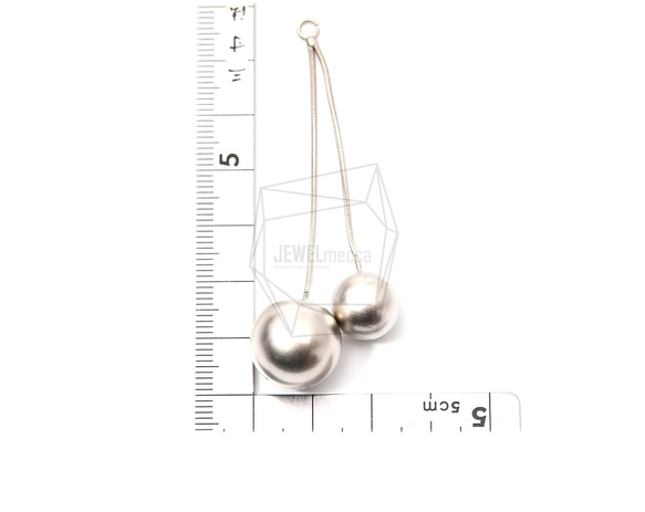 ERG-1150-MR【2個入り】ダブルボールピアスチャーム,Double Ball Earring Charm 5枚目の画像