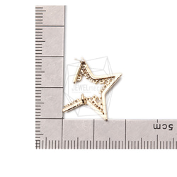 ERG-1152-G【2個入り】キュービックスターピアス,Cubic Outline Star Post Earrin 5枚目の画像