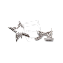 ERG-1152-R【2個入り】キュービックスターピアス,Cubic Outline Star Post Earrin 2枚目の画像