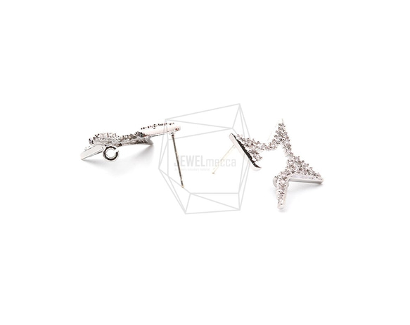 ERG-1152-R【2個入り】キュービックスターピアス,Cubic Outline Star Post Earrin 3枚目の画像