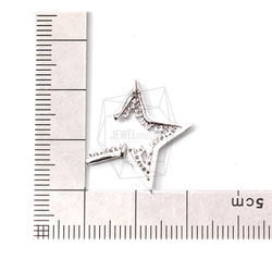 ERG-1152-R【2個入り】キュービックスターピアス,Cubic Outline Star Post Earrin 5枚目の画像