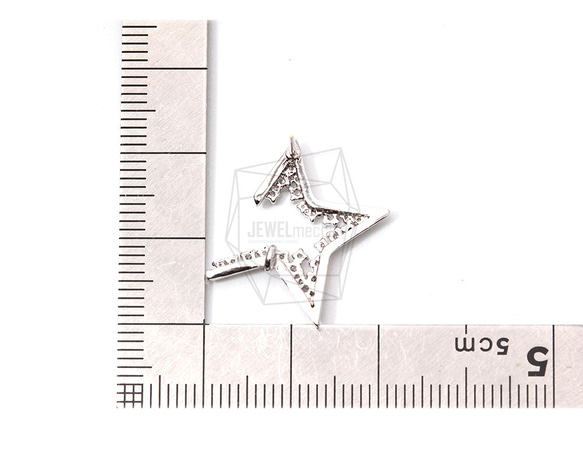 ERG-1152-R【2個入り】キュービックスターピアス,Cubic Outline Star Post Earrin 5枚目の画像