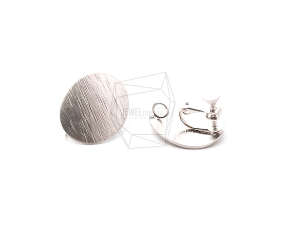 ERG-1156-MR [2個]圓形毛刷耳環/螺旋彈簧，圓形拉絲質感無 第2張的照片
