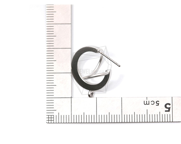 ERG-1164-MR【每包2件】3D曲線耳環，3D曲線後耳環/ 16mm x 20mm 第5張的照片