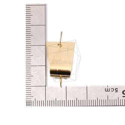 ERG-1165-MG [2個]彎曲拉絲質感耳環，彎曲拉絲質感耳環 第5張的照片