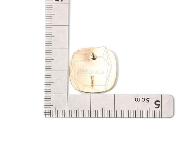ERG-984-MG【每包2件】毛刷方形耳環/方形耳環 第5張的照片