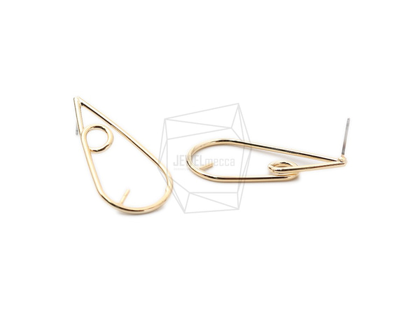 ERG-1172-G【2個入り】ティアドロップピアス/Teardrop shape Post Earring 2枚目の画像