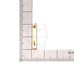 ERG-1174-MG [2個]立方條形耳環柱，CZ固定條形耳環柱 第5張的照片