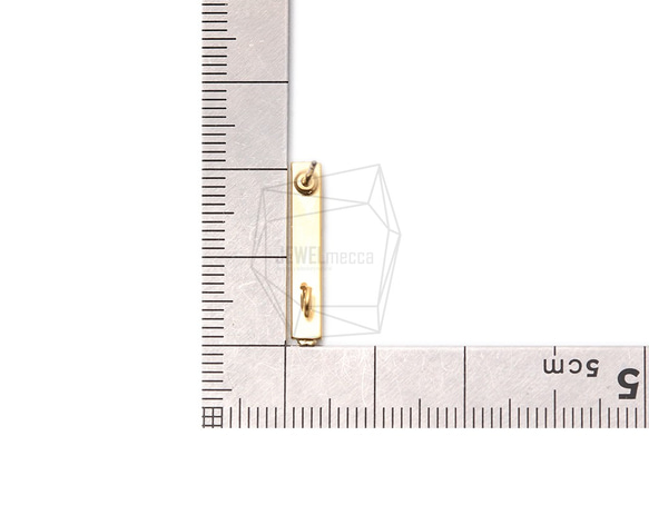 ERG-1174-MG [2個]立方條形耳環柱，CZ固定條形耳環柱 第5張的照片