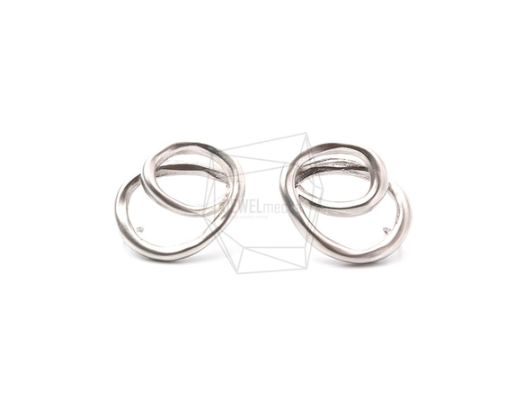 ERG-1181-MR【2個入り】ダブルラウンド ピアス,Double Round Post Earrings 1枚目の画像