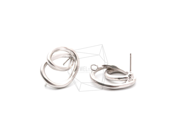 ERG-1181-MR【2個入り】ダブルラウンド ピアス,Double Round Post Earrings 2枚目の画像