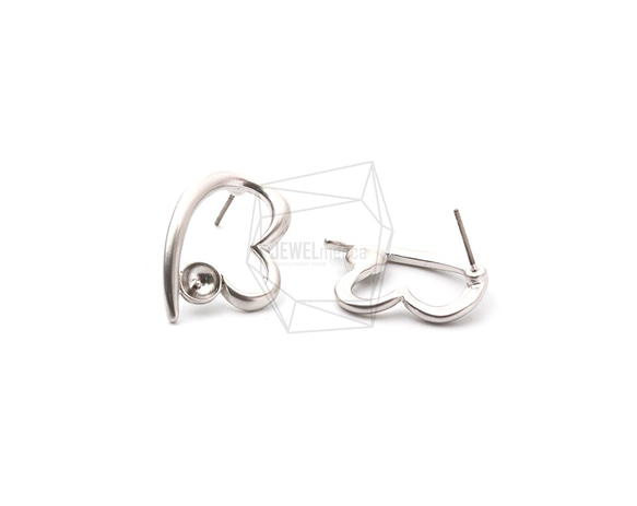 ERG-1183-MR [2件]心形耳環，心形耳環/ 18mm x 24mm 第2張的照片