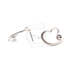 ERG-1183-MR [2件]心形耳環，心形耳環/ 18mm x 24mm 第3張的照片
