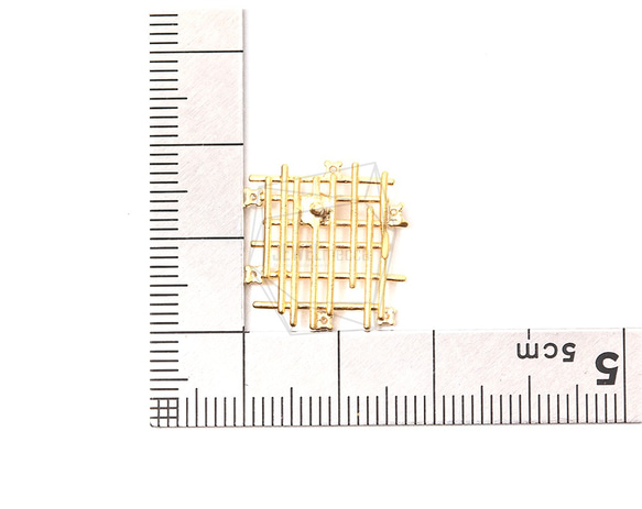 ERG-1189-MG【2個入り】CZハニカムピアス,CZ Setting honeycomb Post Earring 5枚目の画像