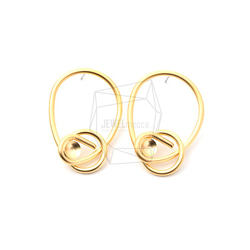 ERG-1194-MG【2個入り】ダブルラウンド ピアス,Double Round Post Earrings 1枚目の画像