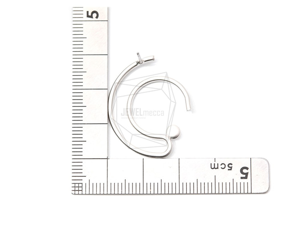 ERG-1196-MR【2個入り】オープンハーフサークルピアス,Open Half circle Post Earrin 5枚目の画像