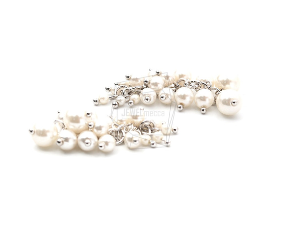 ERG-1198-R【2個入り】パールバンチピアスチャーム,Pearl Bunch Earring Charm 3枚目の画像