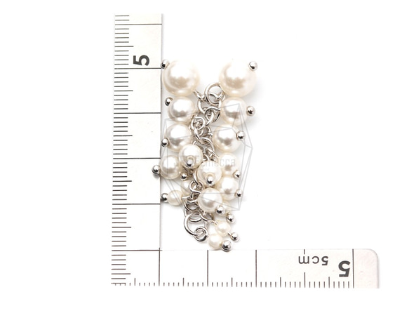 ERG-1198-R【2個入り】パールバンチピアスチャーム,Pearl Bunch Earring Charm 5枚目の画像