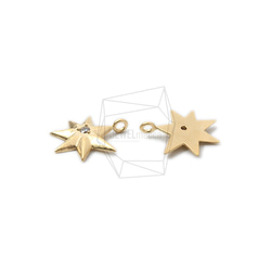 PDT-2180-MG【2個入り】キュービックスターペンダント,Cubic Star Pendant 3枚目の画像