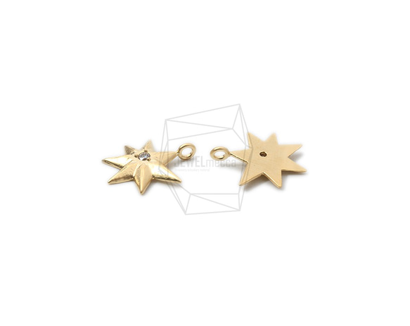 PDT-2180-MG【2個入り】キュービックスターペンダント,Cubic Star Pendant 3枚目の画像