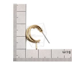 ERG-1213-G [2個]三個圓形耳環，三個圓形耳釘 第5張的照片