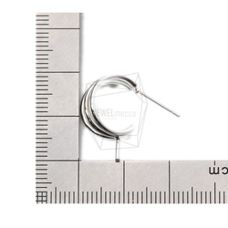 ERG-1213-R [2個]三個圓形耳環，三個圓形耳釘 第5張的照片