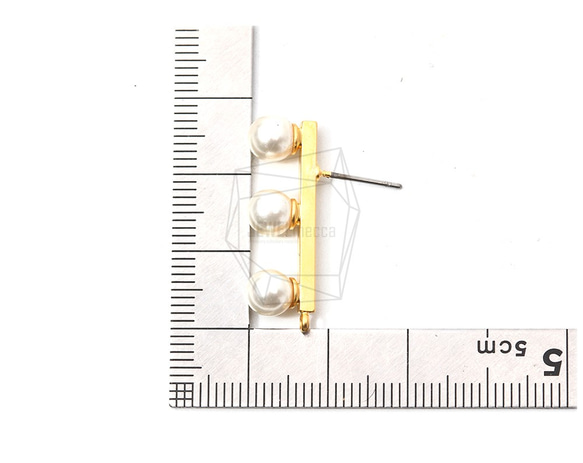 ERG-1217-MG [2件]條形珍珠耳釘 第5張的照片