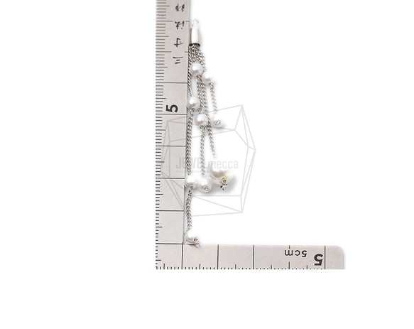 ERG-1221-R [2個]珍珠流蘇小飾物，珍珠流蘇小飾物 第5張的照片