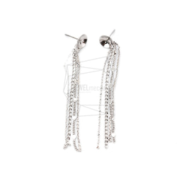 ERG-1223-R【2個入り】チェーンタッセルピアス,Chain tassel Post Earring 1枚目の画像