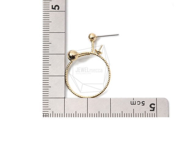 ERG-1226-G [2件]圓形耳環，圓形耳釘 第5張的照片