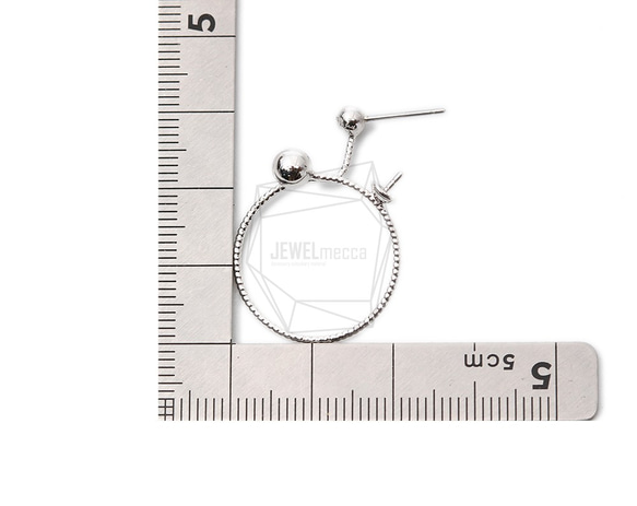 ERG-1226-R [2個]圓形耳環，圓形耳釘 第5張的照片