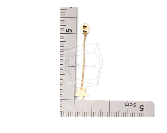 ERG-1227-G [4個]鏈星耳環扣，鏈星耳朵手拿包 第5張的照片