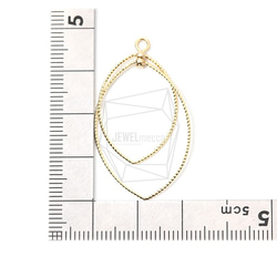 ERG-1235-G【2個入り】ダブルティアドロップフープチャーム,Double Teardrop Hoop charm 5枚目の画像