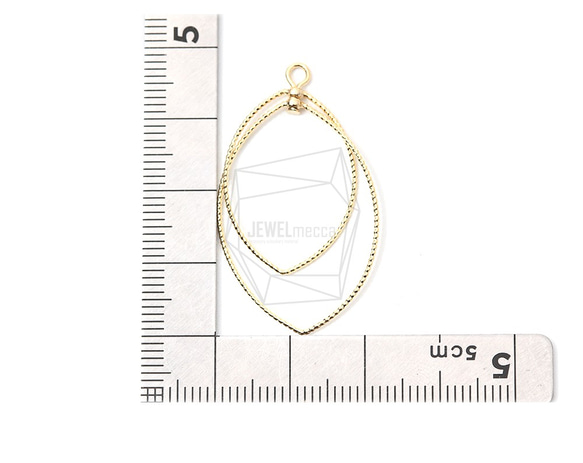 ERG-1235-G【2個入り】ダブルティアドロップフープチャーム,Double Teardrop Hoop charm 5枚目の画像